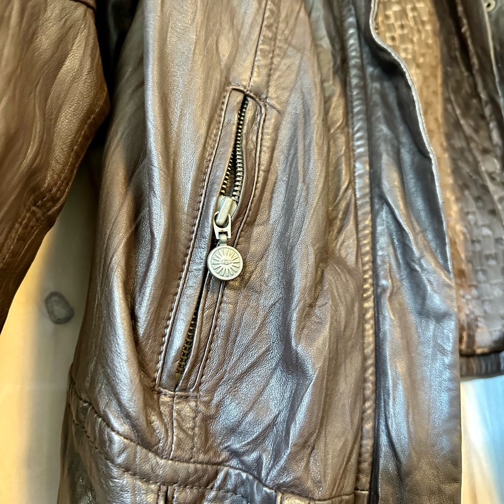 Ugg Australia Leather Bomber Jacket View 3
